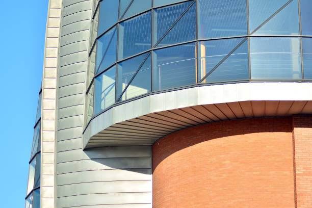 istock Modern architecture, glass and steel. Abstract architectural design. 944314544