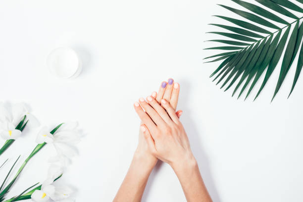 istock Top view woman putting nutritious cream 944319206