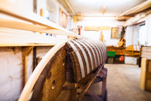 making a wooden canoe