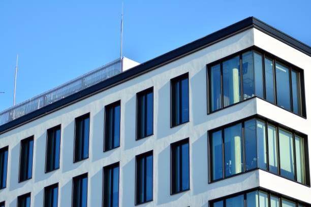 istock Modern architecture, glass and steel. Abstract architectural design. 944324608