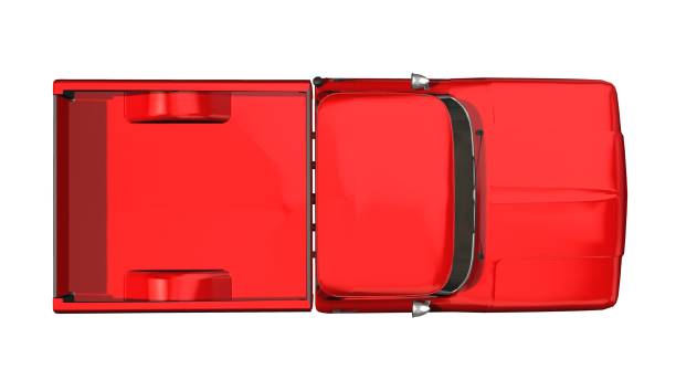 A   Pickup Truck isolated on white background - top view