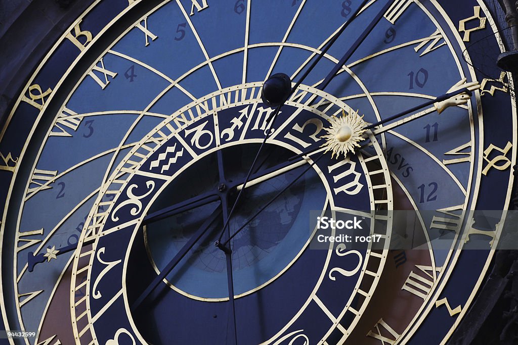 Horloge astronomique - Photo de Signes du Zodiaque libre de droits