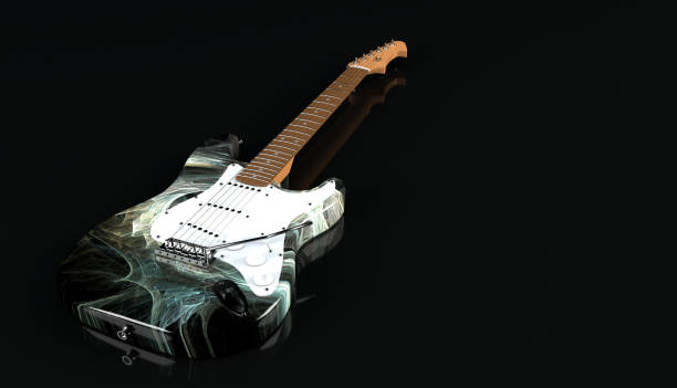 istock Electric guitar with abstract fractal paint finish 944328730
