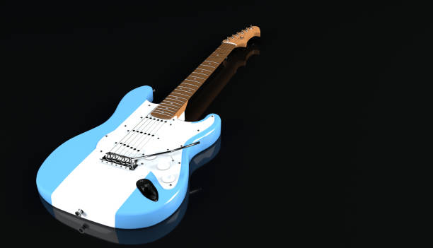 istock Electric guitar with Argentina flag paint finish 944328804