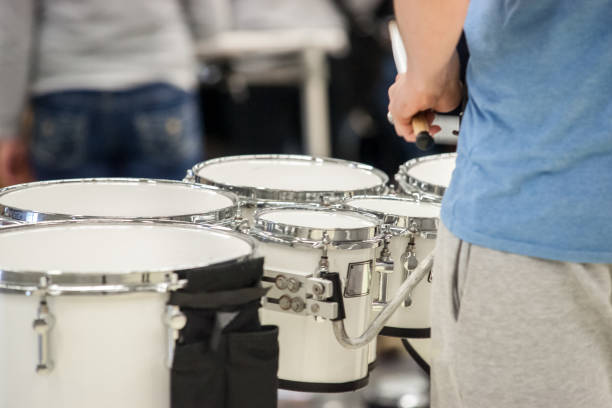 istock Percussion instrument with different quint  tuned drums that are used in drum corps and maching bands 944333022