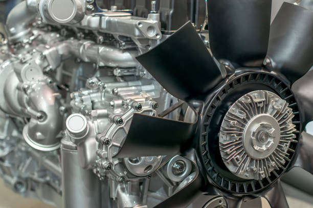 istock Engine with fan propeller for air cooling in the factory 944333962