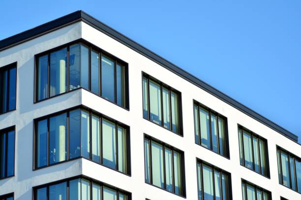 istock Modern architecture, glass and steel. Abstract architectural design. 944337018