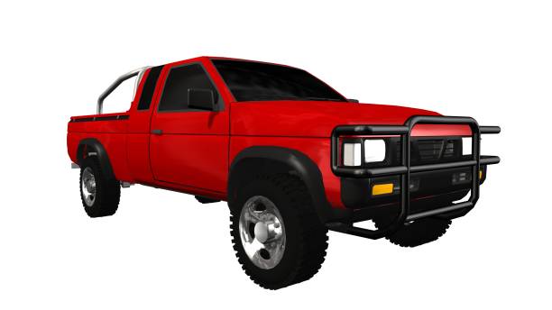 istock A red Pickup Truck isolated on white background 944340538