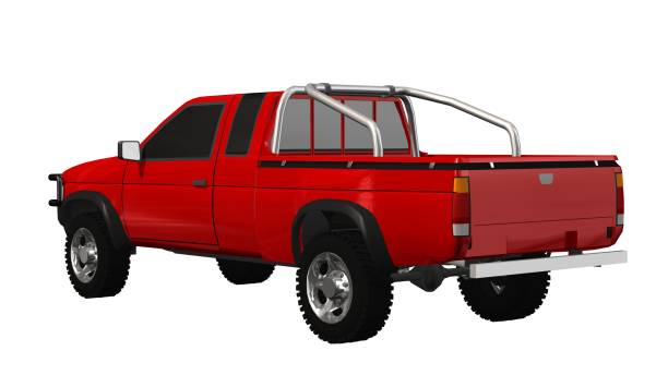 istock A red Pickup Truck isolated on white background 944340780