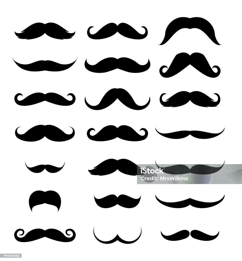 Mustache icon set vector Mustache icon set vector collection Mustache stock vector