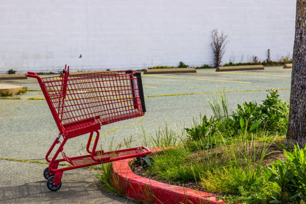 Scrap of shopping cart in a cemetery of boats in Coney Island, New York City