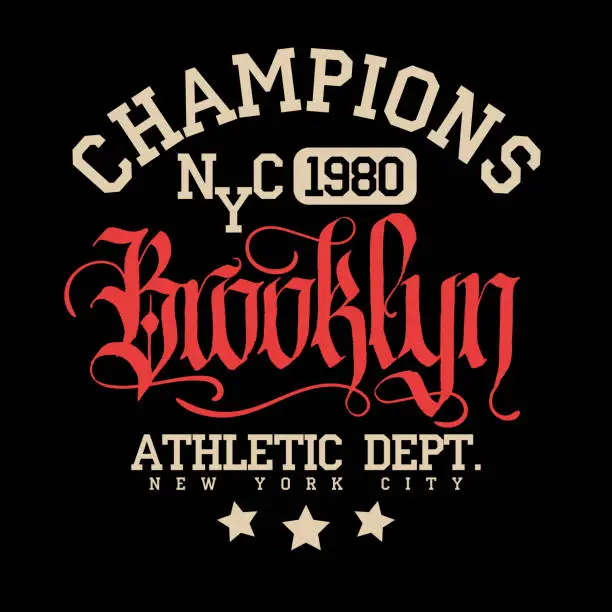 Vector illustration of Sport wear typography emblem, t-shirt stamp graphics