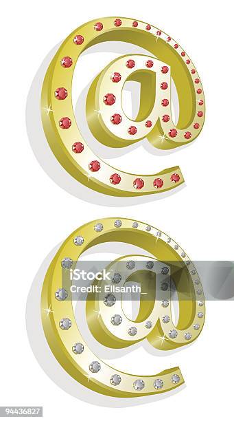 Vector Illustration Of Two Golden Emails Stock Illustration - Download Image Now - Abstract, Bright, Business