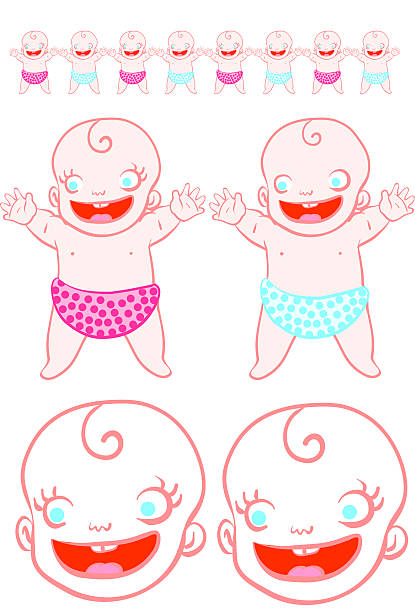 babies vector art illustration