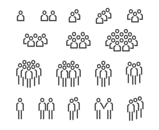 icon2 Team icon set on white background. Vector illustration crowd of people icons stock illustrations