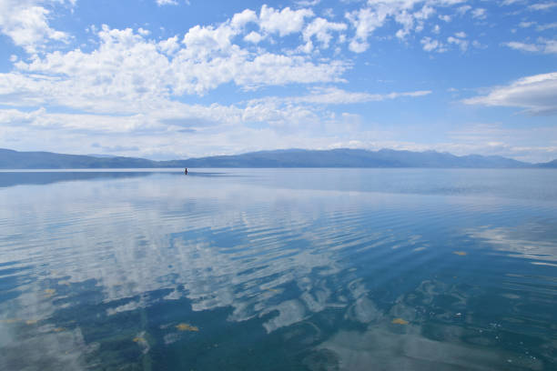 istock Mirror reflection in ohrid lake. Ohrid, Macedonia. 944382590