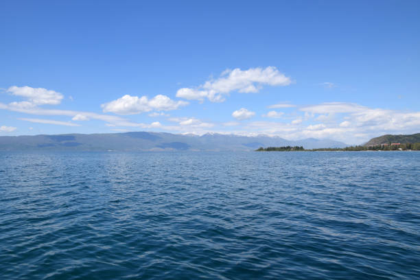 istock Ohrid lake view with mountain background, Macedonia. 944385420