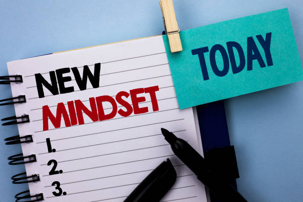 istock Conceptual hand writing showing New Mindset. Business photo text Attitude Latest Concept Vision Behaviour Plan Thinking written on Notebook Book on plain background Today Marker next to it 944389914