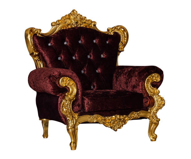 istock Luxury golden textile chair 944390070