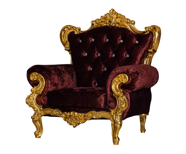 istock Luxury golden textile chair 944390272