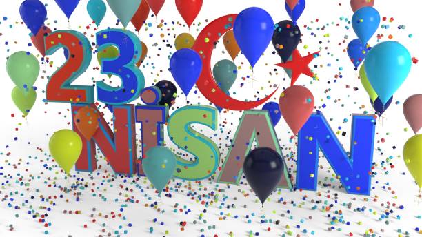 istock April 23 children's day background, 3d rendering 944391050