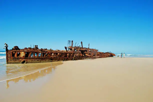 Old wreckage on the beach