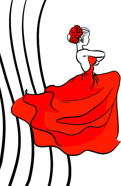flamenco dancer vector art illustration
