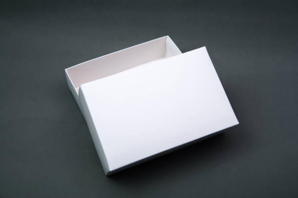 istock Empty Package white cardboard box or tray  for product on grey background. 944401654
