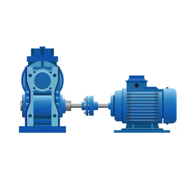Vector illustration of Induction motor with gear set
