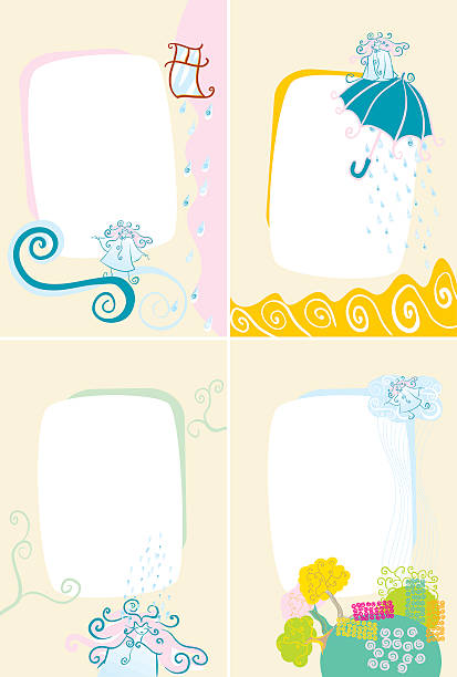 Lady Rain Pages vector art illustration