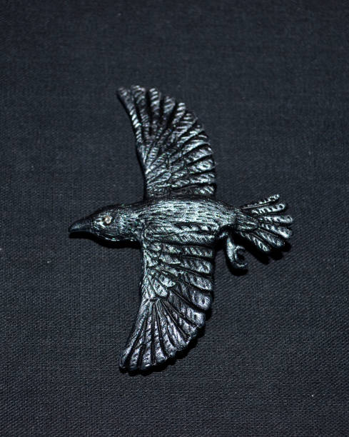 Plastic figurine of a black raven