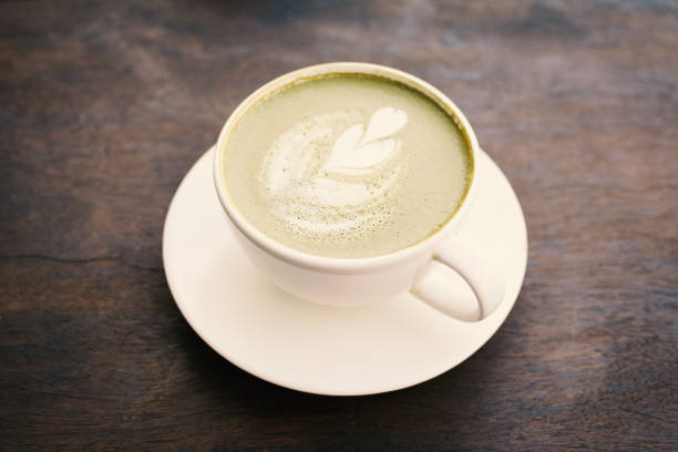 istock Green tea cup in cafe shop time to relaxing 944415190