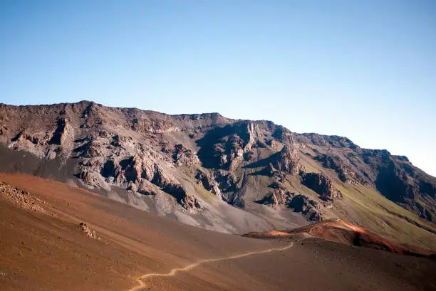 Rocky trail on Haleakala Crater, Maui, Hawaii