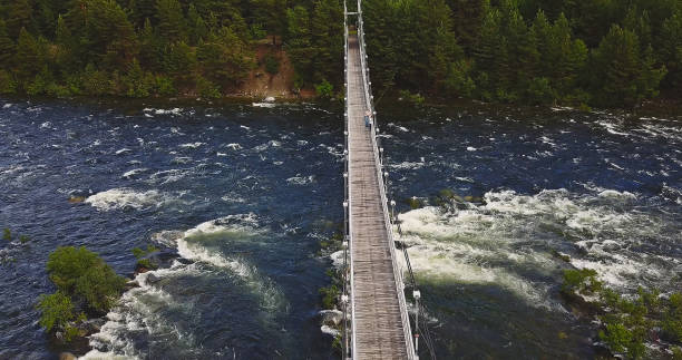 istock Aerial View of Footbridge over the Rough River 944436310
