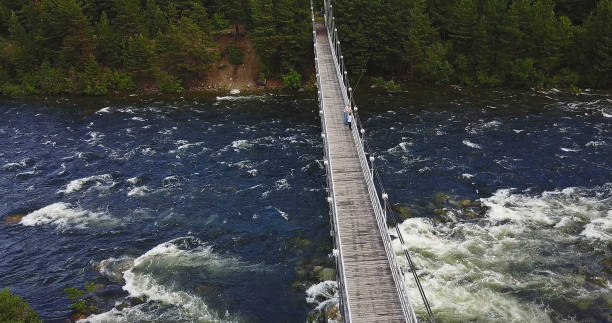 istock Aerial View of Footbridge over the Rough River 944436312