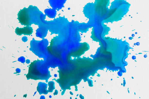 Paint splatter watercolor Art Background Texture with gradation of blues