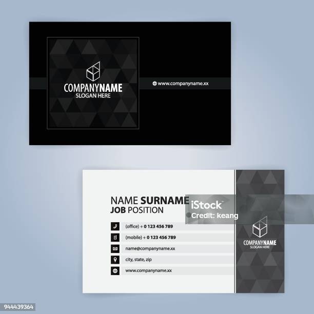 Black And White Modern Business Card Template Stock Illustration - Download Image Now - Business Card, Template, Design