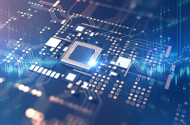 istock 3d rendering  of futuristic blue circuit board 944439982