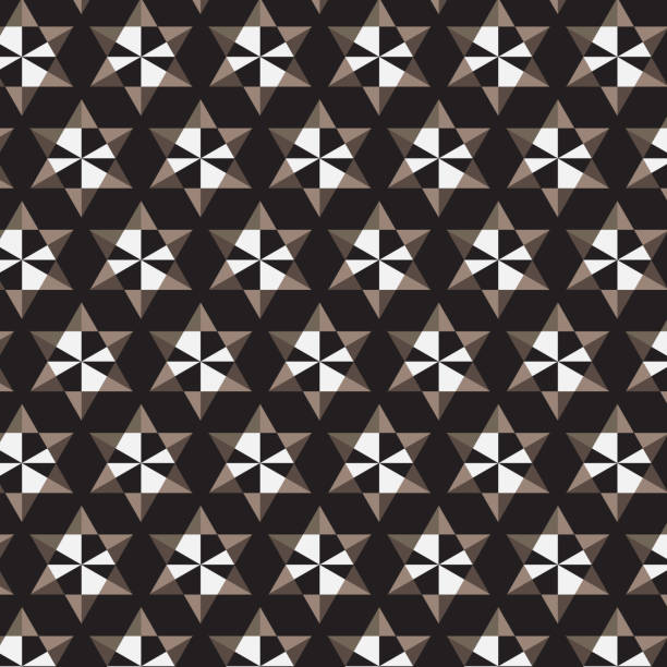 ilustrações de stock, clip art, desenhos animados e ícones de black white brown star striped pattern black background - backgrounds paper bag brown background striped