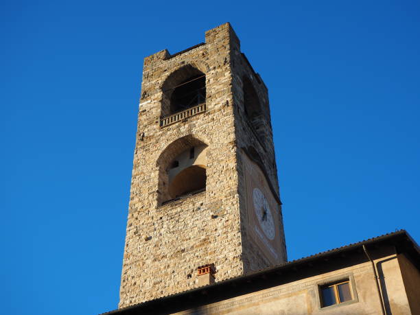 istock Bergamo - Old city. Landscape on the clock tower called Il Campanone 944453412