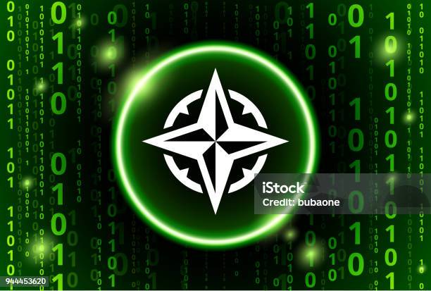 Compass Code Image Compass Binary Code Vector Pattern Background Stock Illustration ...