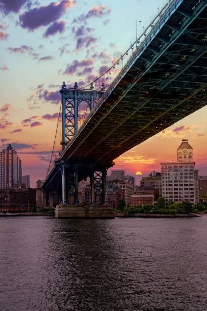 istock Sunset Artistic composition manhattan bridge, New York 944460822