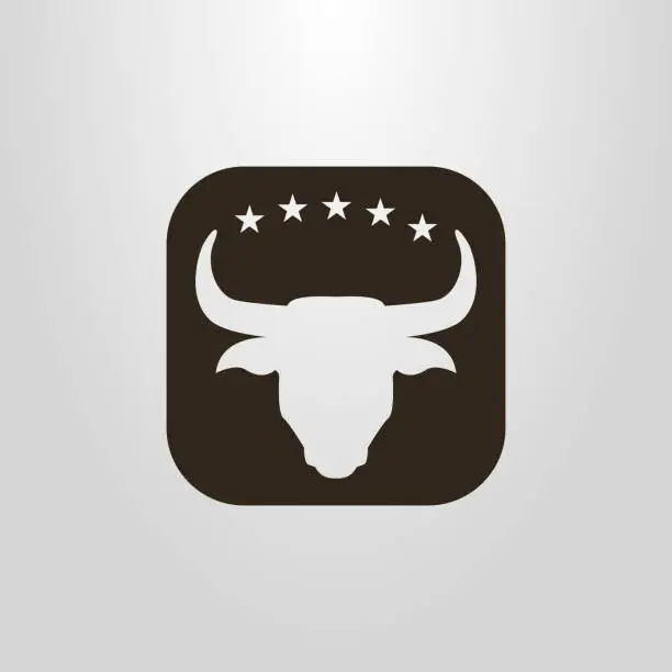 Vector illustration of icon of the bull's head