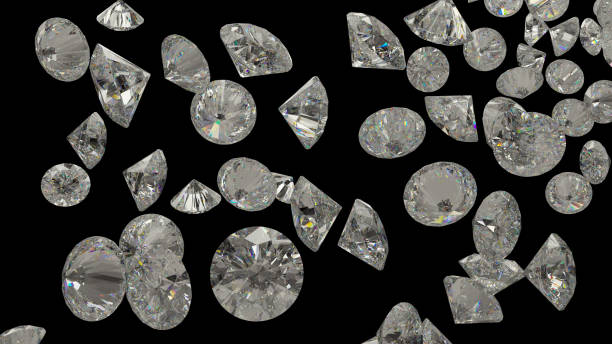 istock Diamonds or gemstones isolated on black background 944474678