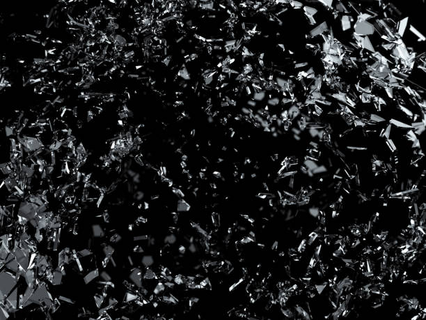 istock Splitted or cracked glass on black. Large resolution 944474892