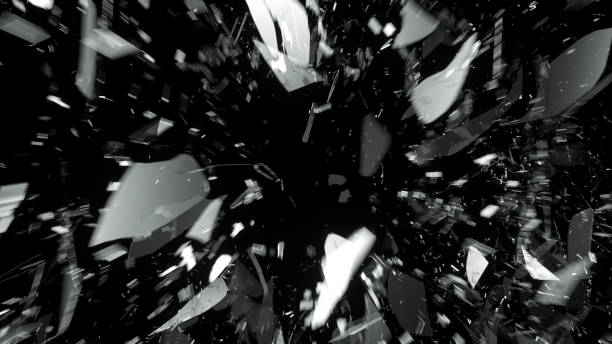 istock Glass shattered and broken on black background 944475462