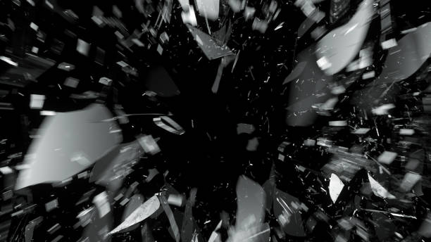 istock Shattered and destructed glass on black. Large resolution 944475716