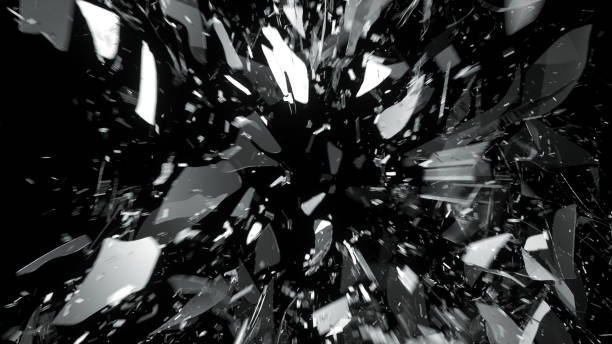 istock Shattered and destructed glass on black. Large resolution 944477756