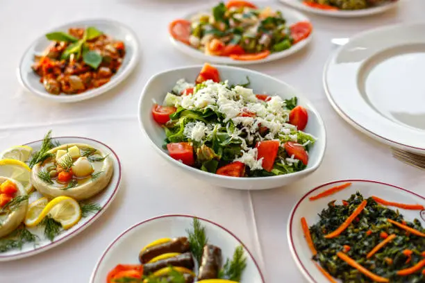 Photo of Fresh Salad with Cheese and Appetizers