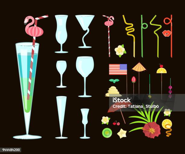 Cocktail Drink Decoration Stock Illustration - Download Image Now - Alcohol - Drink, Bar - Drink Establishment, Beach